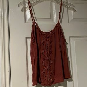 Spaghetti strap laser cut tank